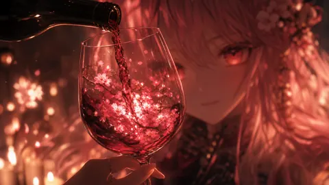 Wine Glass Cherry Blossoms
