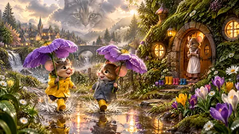 Mice With Flower Umbrellas