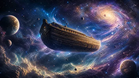 Wooden Space Ark Among Galaxies
