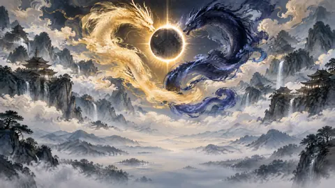 Golden and Indigo Serpents Eclipse