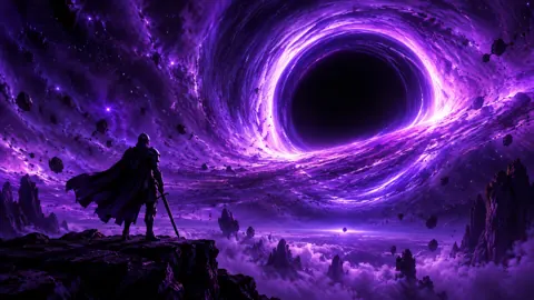 Knight Facing Purple Black Hole
