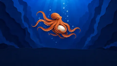 Copper Octopus With White Stone
