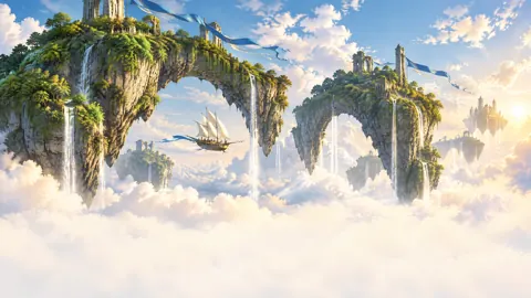 Floating Ruins Above Clouds