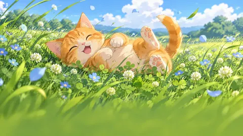 Ginger Cat in Clover Meadow