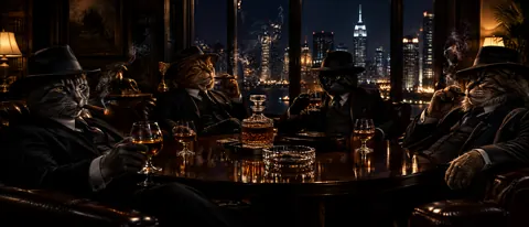 Gangster Cats With Cigars