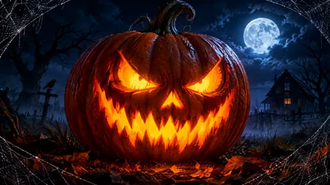 Glowing Jack-O'-Lantern Graveyard