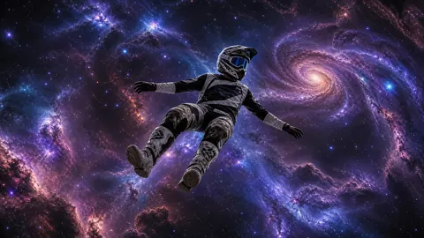 Motocross Rider in Space