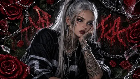 Silver-Haired Woman With Roses