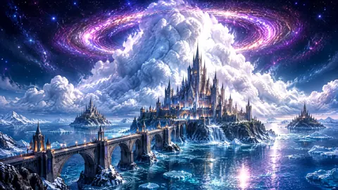 Spired Castle Under Galaxy Ring