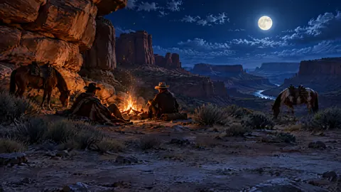 Desert Riders by Campfire
