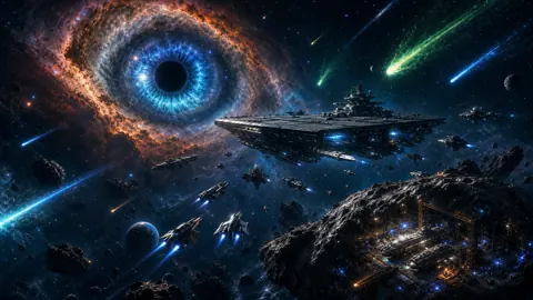 Carrier Fleet Beneath Eye Nebula
