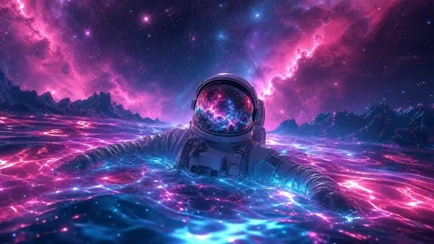 Astronaut in Cosmic Liquid