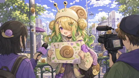 Anime Girl With Snail Hat