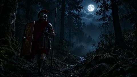 Roman Legionary in Moonlit Forest