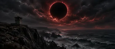 Black Orb Over Coast