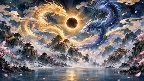 Twin Dragons Around Eclipse