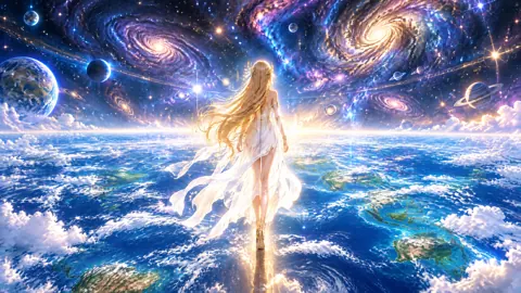 Golden Goddess Above Earth
