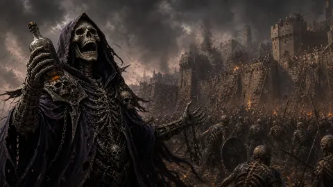 Skeleton Necromancer Attacking Rome