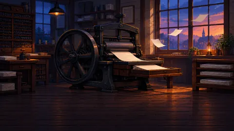 Vintage Letterpress at Sunset
