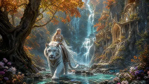 Elf Rider on White Tiger