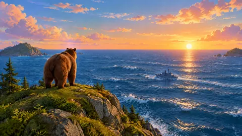 Bear Watching Naval Ship