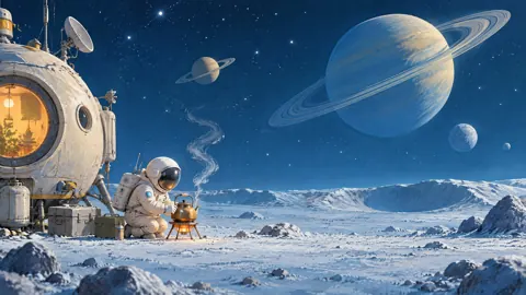 Astronaut With Glowing Kettle
