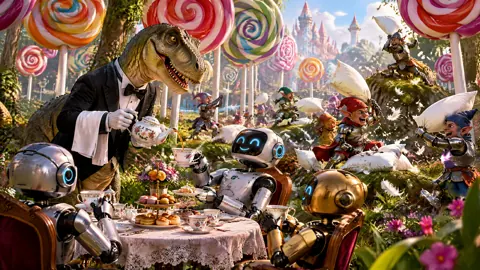 T. Rex Tea Party with Robots
