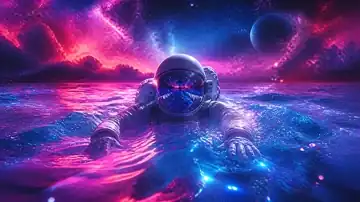 Neon Cosmic Drift live wallpaper
