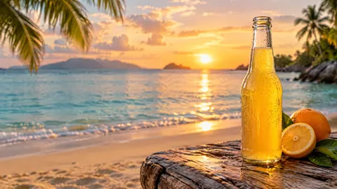 Sparkling Citrus Soda at Sunset