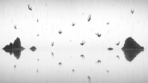 Falling Figures Over Mirrored Islands