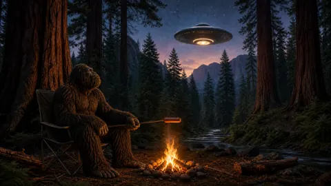 Sasquatch Under Starlight live wallpaper