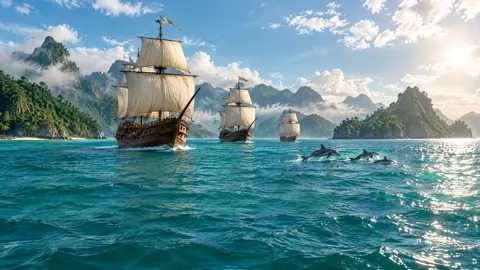 Sailing Ships and Dolphins