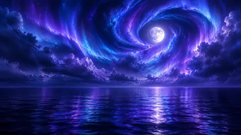 Aurora Vortex Above Ocean