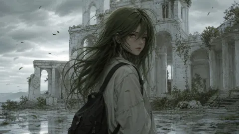 Android Girl at Marble Ruins