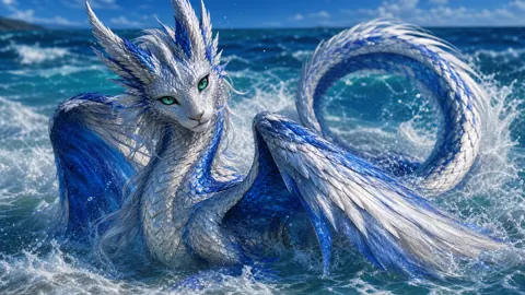 Platinum Wyvern in Ocean Surf