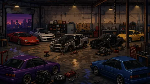Pixel Art Chop Shop Garage