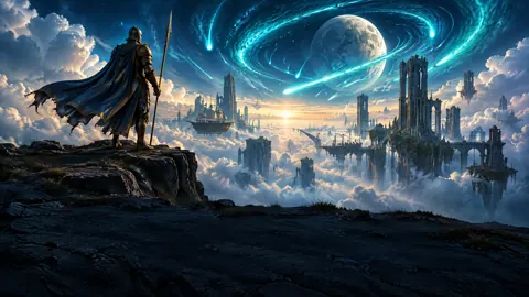 Bronze Sentinel Under Comet Storm