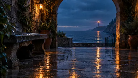 Black Cat by Lighthouse