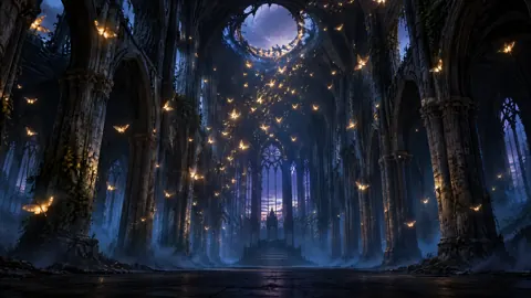 Abandoned Basilica With Golden Moths