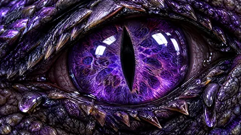 Violet Reptile Eye Macro