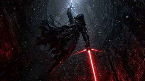 Hooded Figure with Crimson Blade