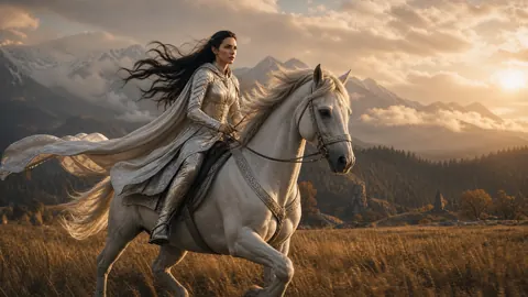 Elf Warrior on White Horse