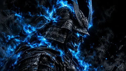 Ghost Samurai With Blue Flames