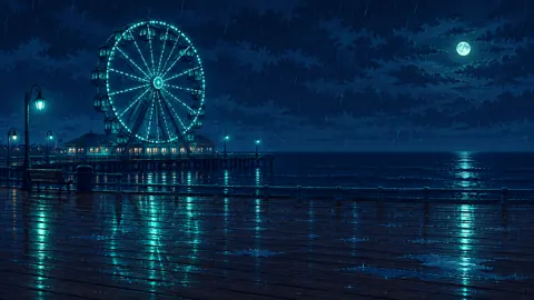 Seaside Ferris Wheel at Midnight