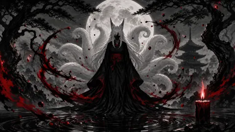 Nine-Tailed Kitsune by Pagoda