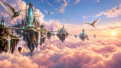 Turquoise Towers Above Clouds