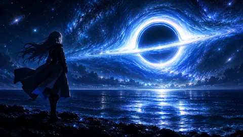 Stargazer Facing Black Hole