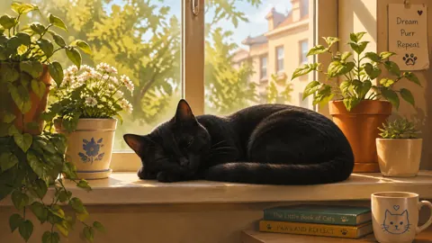 Black Cat on Windowsill