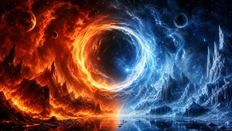 Fire and Ice Cosmic Vortex