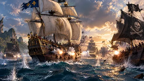 French Galleon Pirate Battle